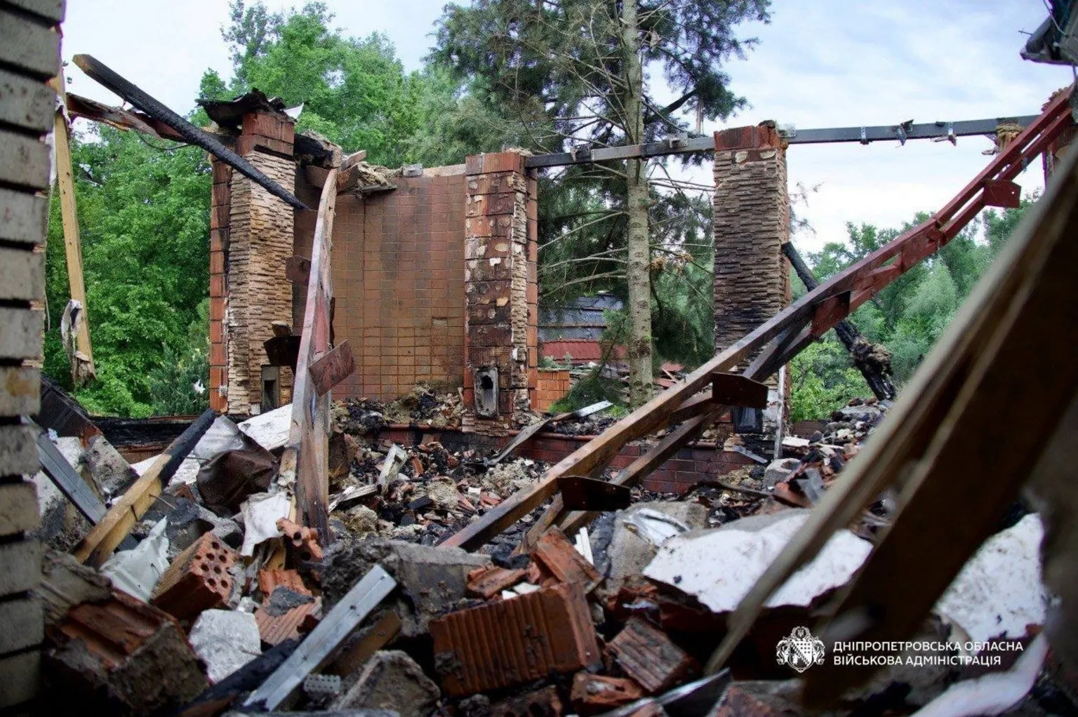 Ukraine said a number of houses were damaged or destroyed in the Dnipropetrovsk region in Russian drone attacks and shelling