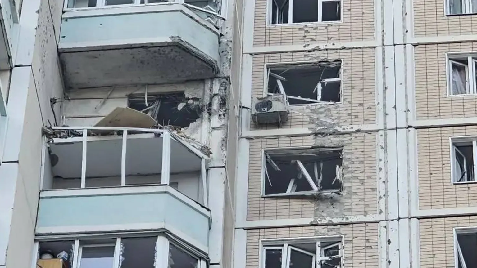 A multi-storey residential building was hit by a Ukrainian drone in Moscow's region, local officials said