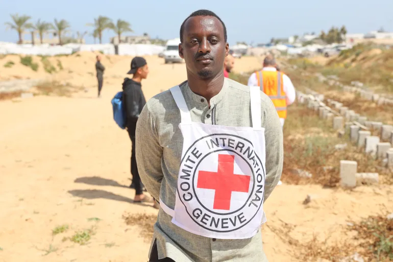 ICRC forensic specialist Herbert Mushumba assists with identification efforts in Gaza's mass graves.