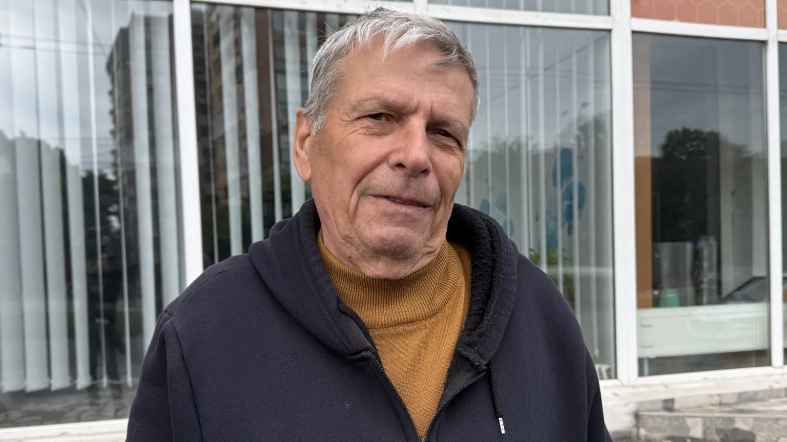 Resident Costel Patrichi expresses fear about returning to his flat after drone strike in Romania.