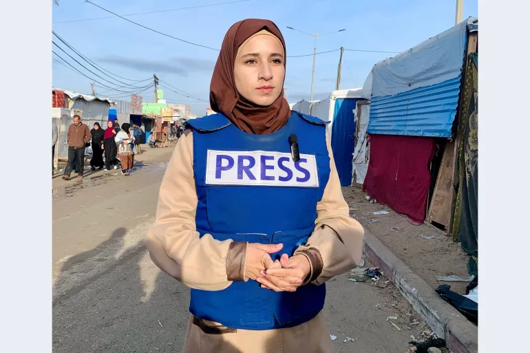 Ola Abu Moamer documents famine and displacement crisis affecting 1.9 million Palestinians from displacement camps.