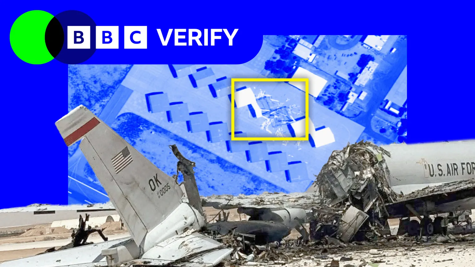 Damaged US Air Force E-3 Sentry aircraft, one of 42 planes destroyed or damaged in Iranian operations.