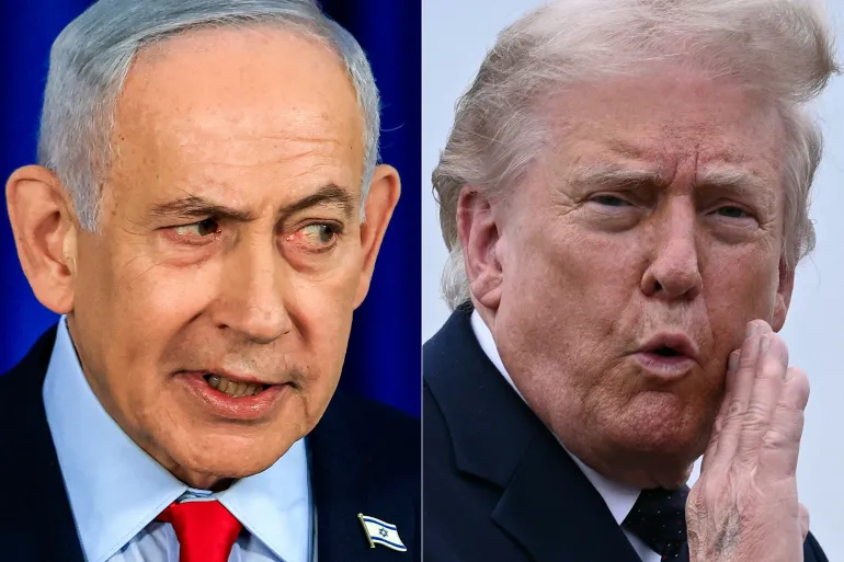 This combination of pictures created on June 3, 2026 shows Israeli Prime Minister Benjamin Netanyahu in Jerusalem on March 19, 2026 and US President Donald Trump in Morristown, New Jersey, on May 22, 2026 [AFP]