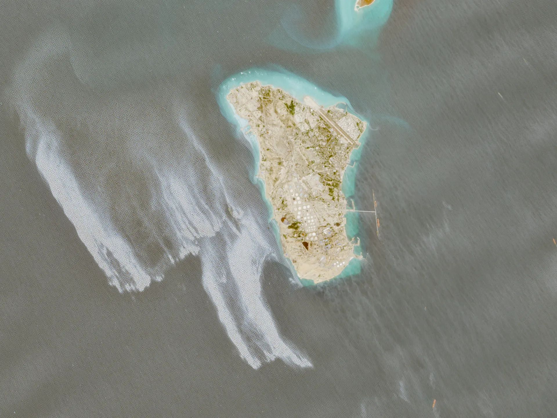 A satellite image shows likely oil spill covering dozens of square kilometers near Iran's Kharg Island, May 6, 2026. [File: European Union/Copernicus Sentinel2/Handout via Reuters]