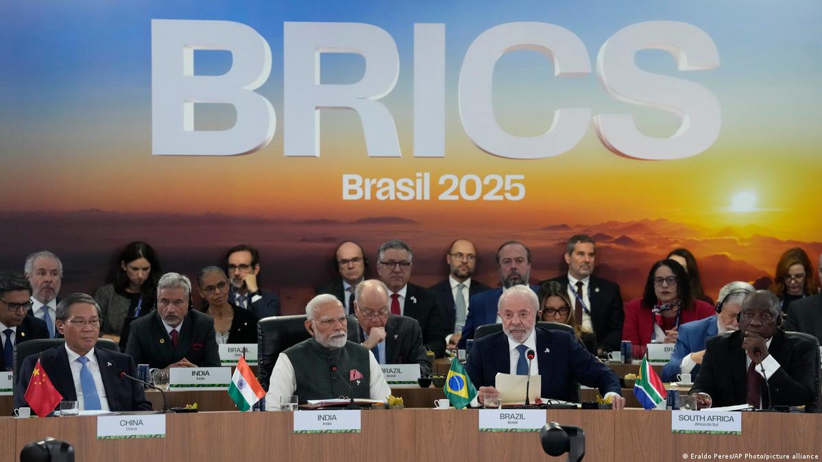 The BRICS grouping is mostly focused on economic cooperation, but has expanded to other areas in recent yearsImage: Eraldo Peres/AP Photo/picture alliance