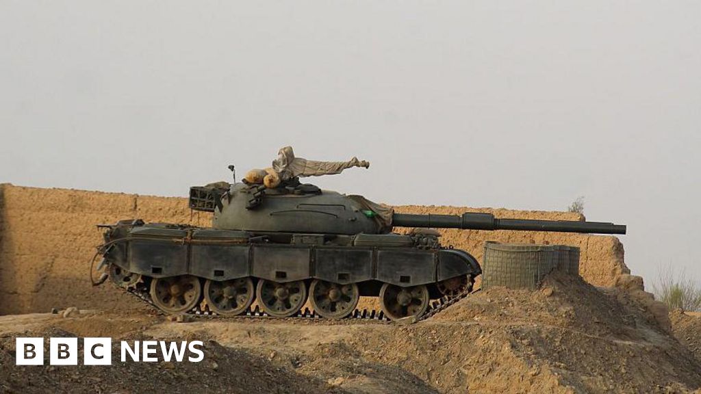 Pakistani armed forces deploy heavy military equipment along Afghanistan border amid cross-border airstrikes.