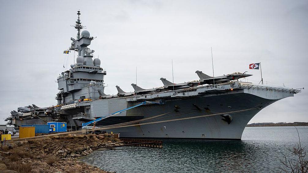 The Charles de Gaulle, equipped with Rafale fighter jets, has never docked in Sweden before