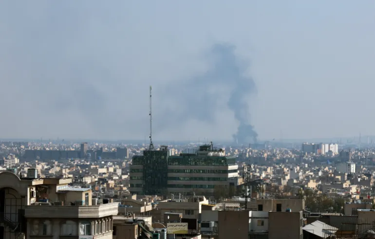 Smoke rises from air strike in central Tehran as Iran marks Islamic Republic Day amid ongoing U.S.-Israeli military operations, April 1, 2026.