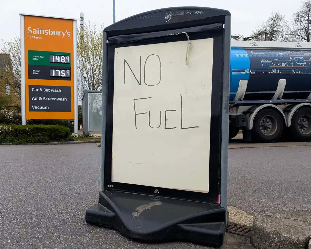 A forecourt in west London, 1 April 2026.Photograph: Andrew Fosker/Seconds Left/Shutterstock