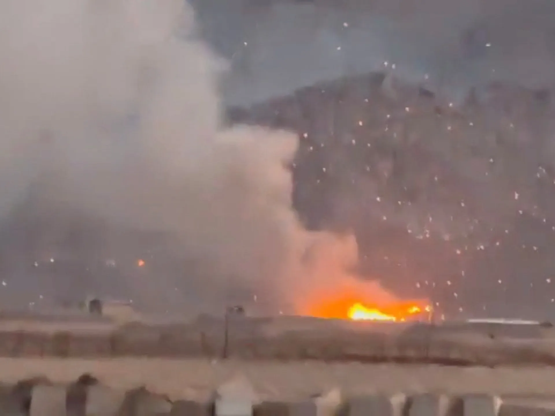 Smoke rises following a reported strike, as burning debris litters the surrounding areas amid the US-Israel war on Iran, in Baharestan, Isfahan province, Iran [Reuters]