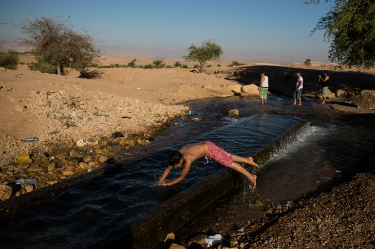 Palestinians accessed al-Auja spring freely in 2020, before recent settler-driven displacement campaigns intensified.