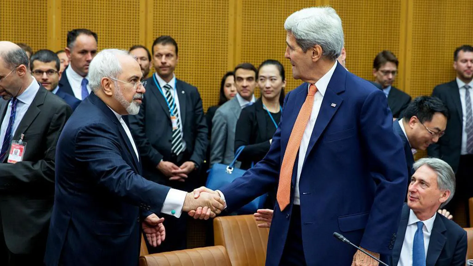 Iranian Foreign Minister Javad Zarif and US Secretary of State John Kerry negotiated the 2015 nuclear deal in Vienna.