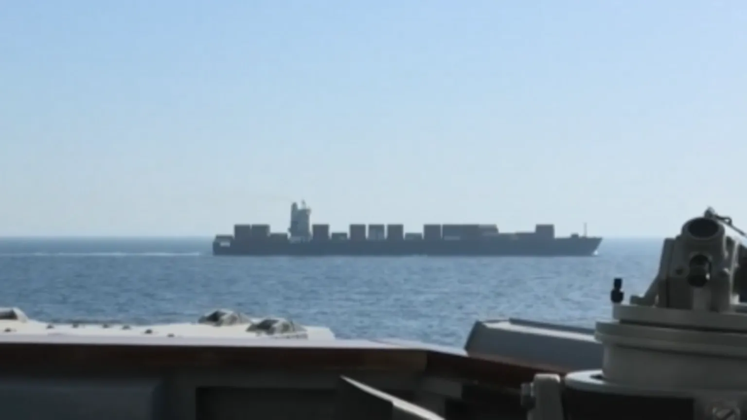 US Central Command released a video of it intercepting what it says is an Iranian-flagged cargo vessel
