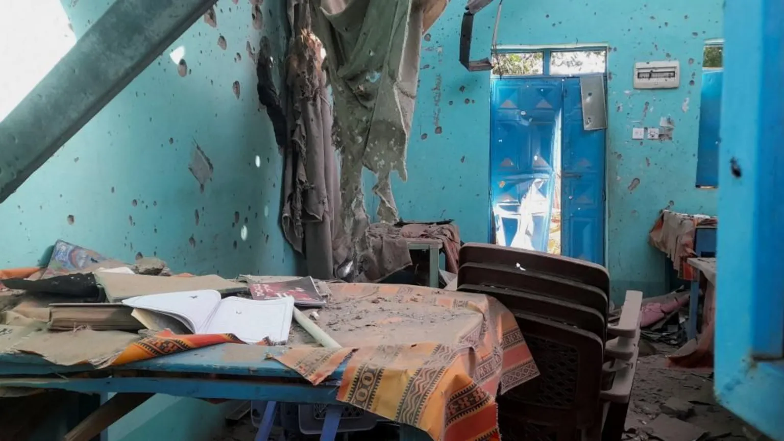 Destroyed classroom in el-Fasher shows damage from repeated RSF shelling during the months-long siege of the city.