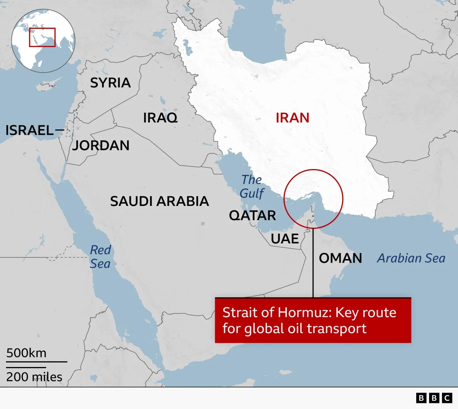 Map of Strait of Hormuz