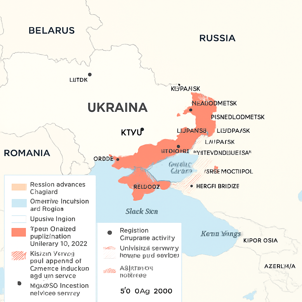 Map showing territorial control in Ukraine as of April 2026.