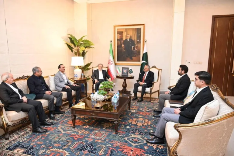 Iranian Foreign Minister Abbas Araghchi meets with Pakistani Foreign Minister Mohammad Ishaq Dar to maintain diplomatic channels.